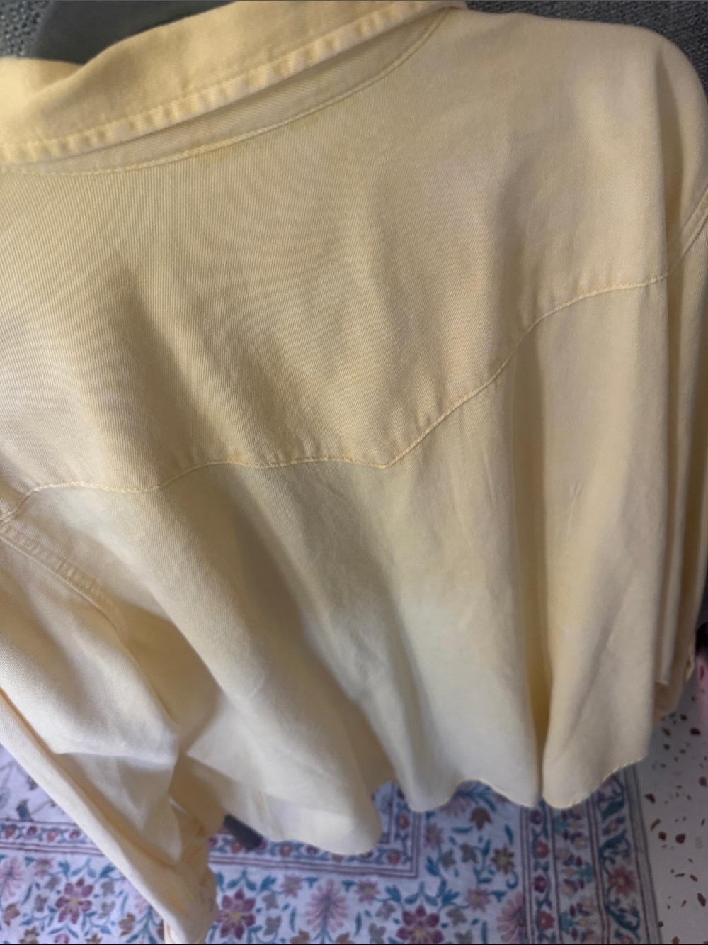 Wrangler Light Yellow Western-Style Snap Shirt - Picture 3 of 4